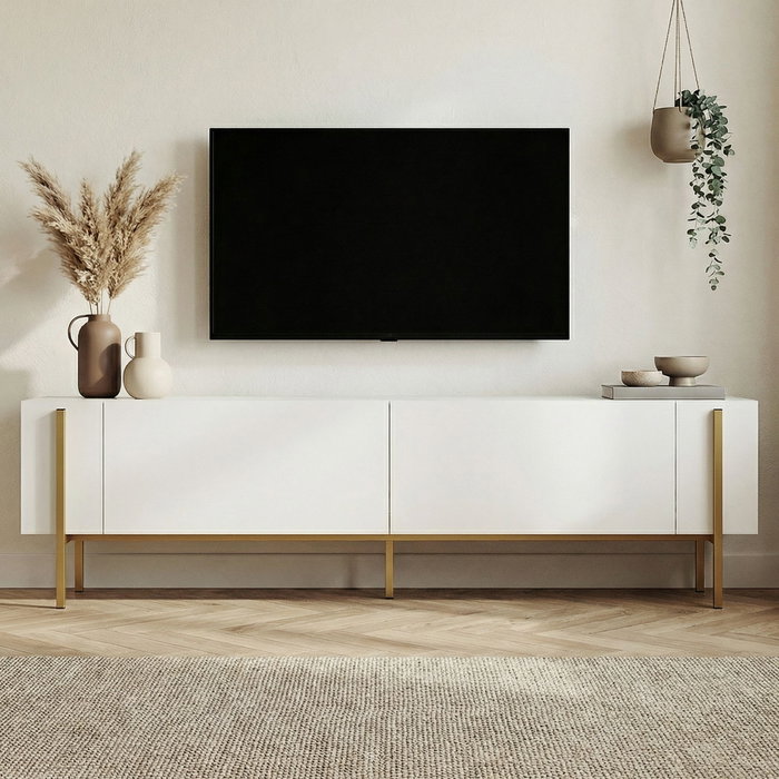 Nordure Nexus Mueble para TV Blanco y Dorado
